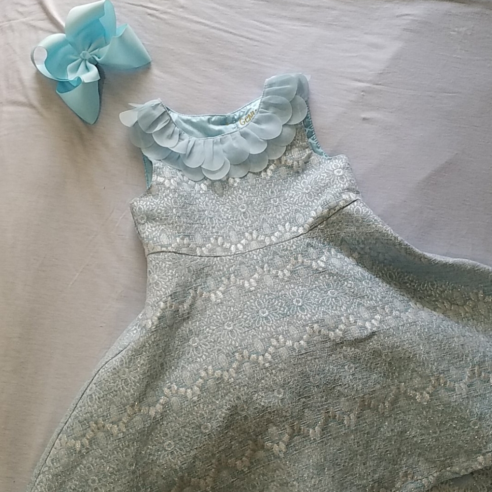 Blue and silver toddler dress